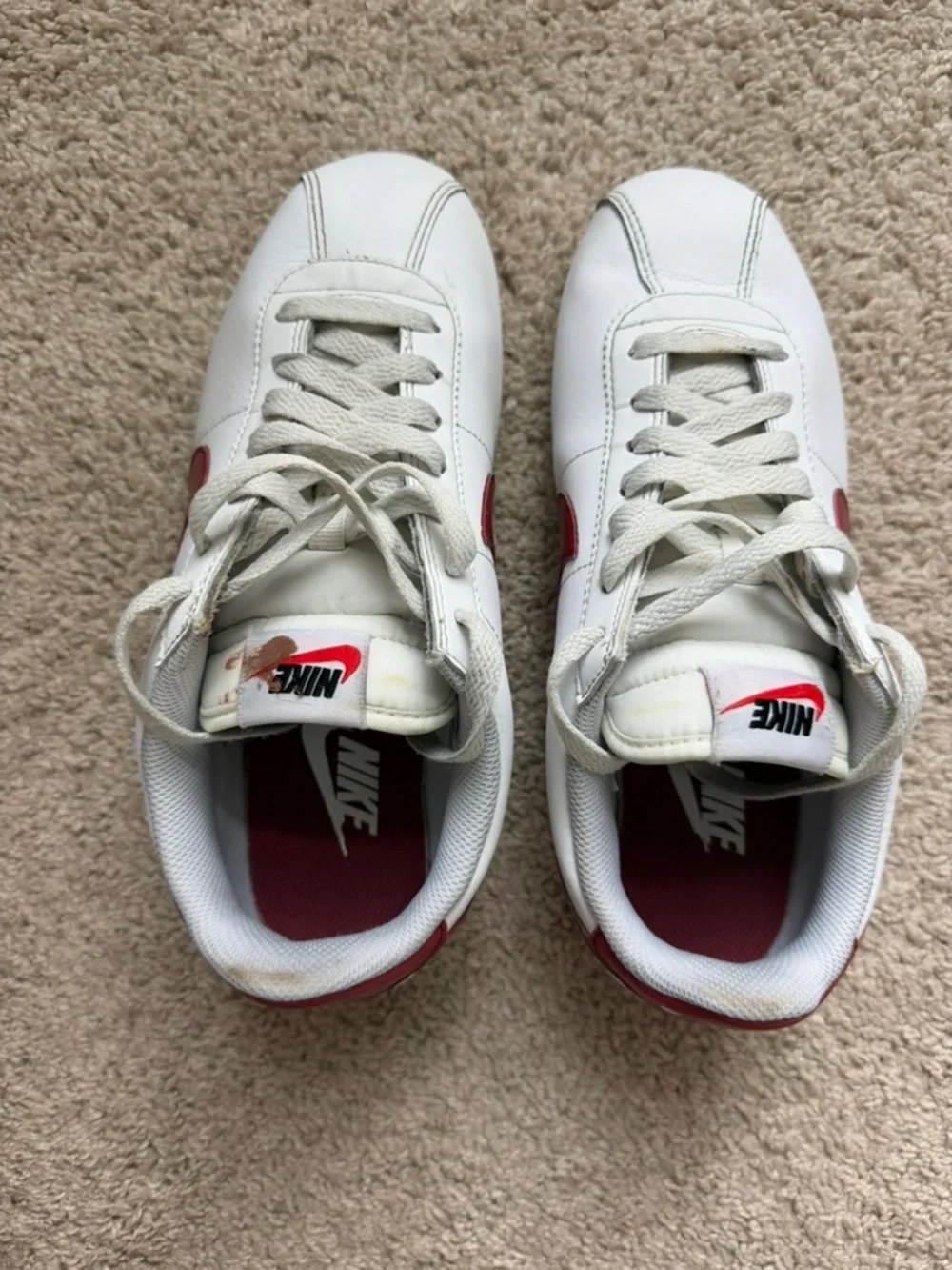Nike Cortez Womens Size 8 White Gym Red Pink Leather Sneakers DN1791-103
